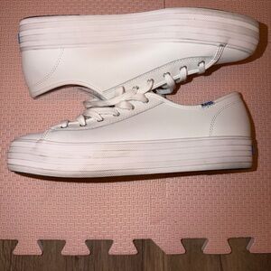 Women's White Platform Sneakers